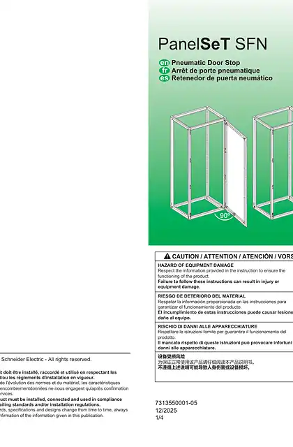 schneider施耐德PanelSeT SFN - Pneumatic Door Stop - 说明页
